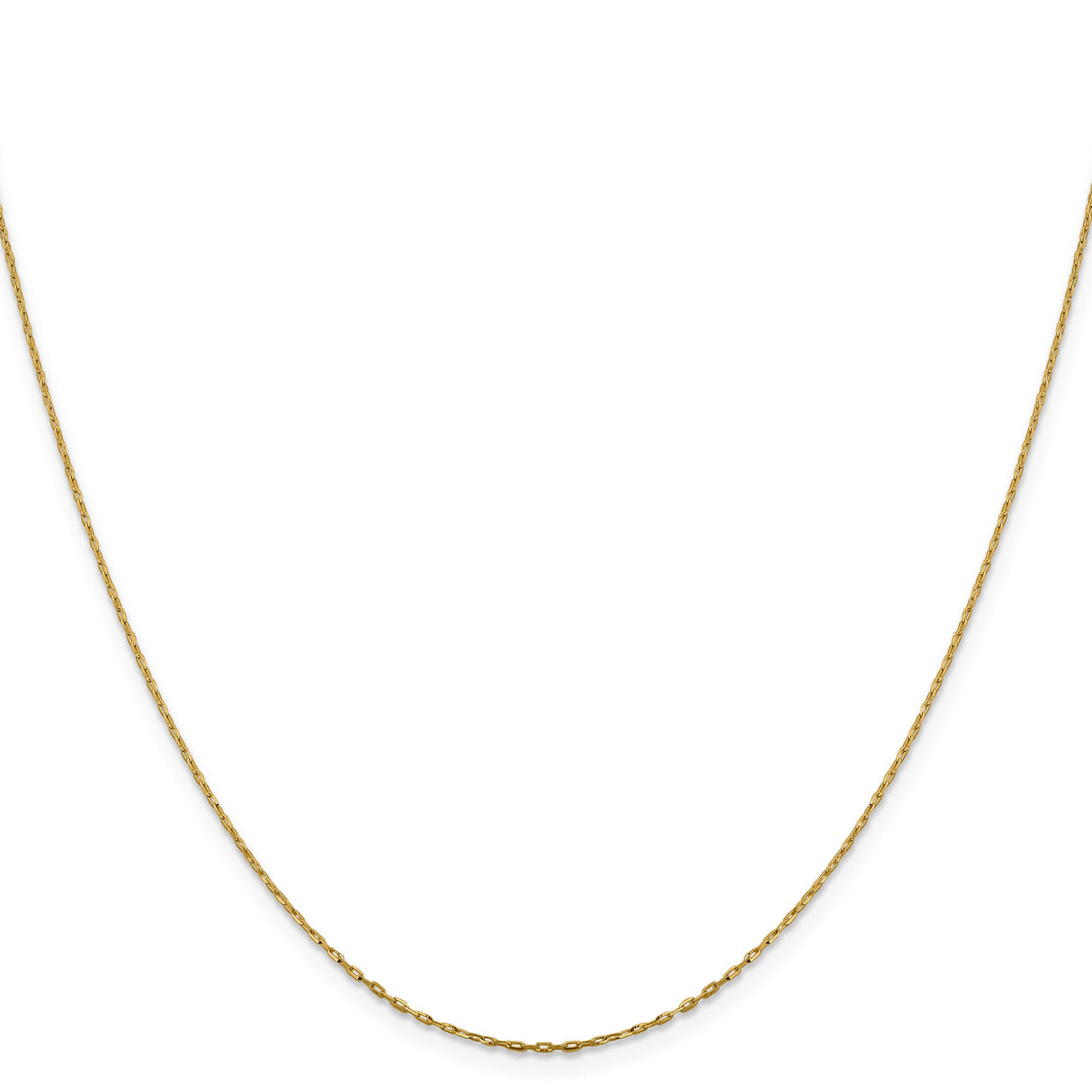 14K Yellow Gold 1 mm Polished Chain Necklace, Solid