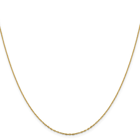 14K Yellow Gold 1 mm Polished Chain Necklace, Solid