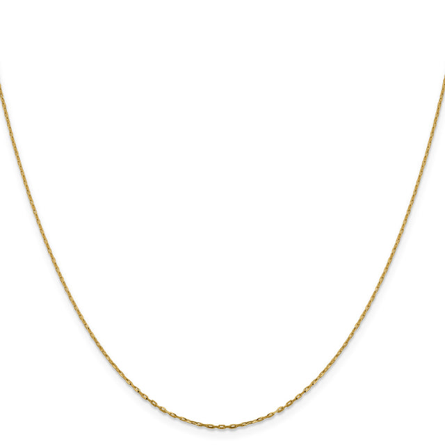 14K Yellow Gold 1 mm Polished Chain Necklace, Solid