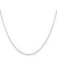 14K White Gold 1 mm Polished Chain Necklace, Solid