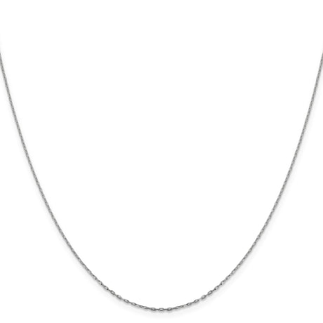 14K White Gold 1 mm Polished Chain Necklace, Solid