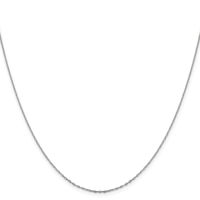 14K White Gold 1 mm Polished Chain Necklace, Solid