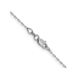14K White Gold 1 mm Polished Chain Necklace, Solid alternate angle