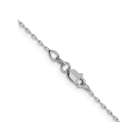14K White Gold 1 mm Polished Chain Necklace, Solid alternate angle