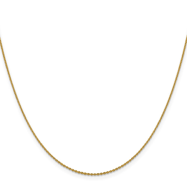 14K Yellow Gold 1.15 mm Polished Chain Necklace, Solid