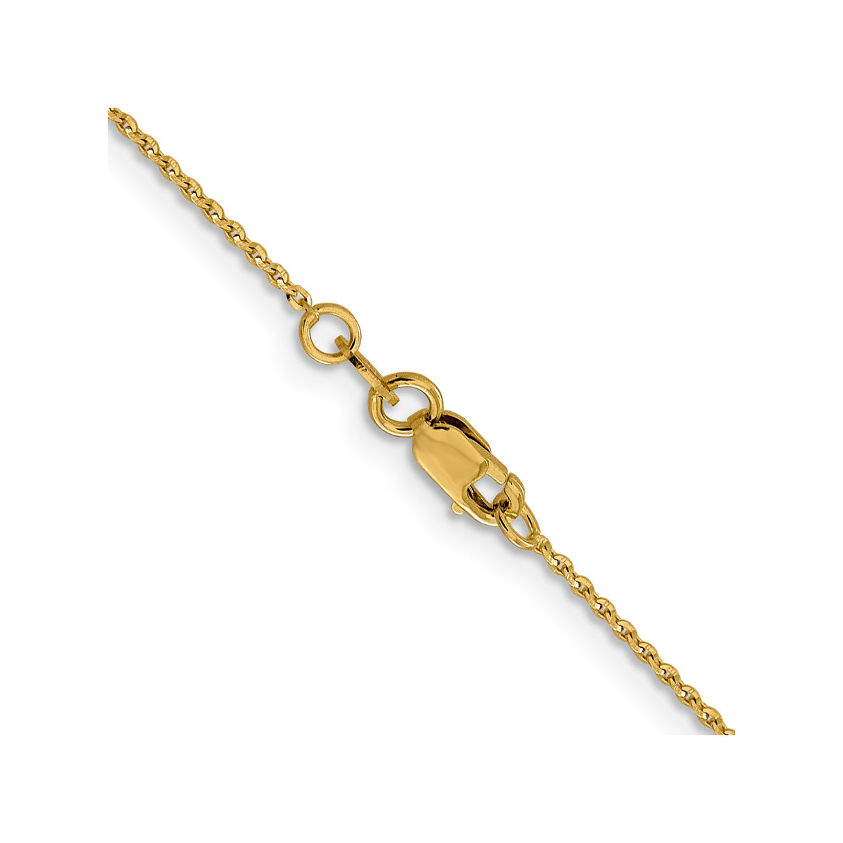 14K Yellow Gold 1.15 mm Polished Chain Necklace, Solid alternate angle