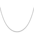 14K White Gold 1.15 mm Polished Chain Necklace, Solid