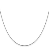 14K White Gold 1.15 mm Polished Chain Necklace, Solid