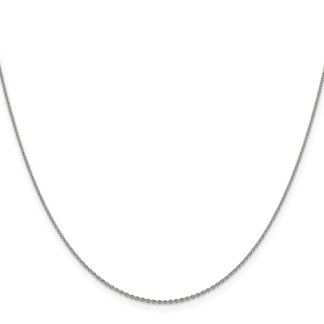 14K White Gold 1.15 mm Polished Chain Necklace, Solid