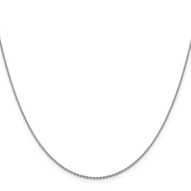 14K White Gold 1.15 mm Polished Chain Necklace, Solid