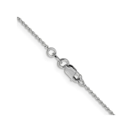 14K White Gold 1.15 mm Polished Chain Necklace, Solid alternate angle