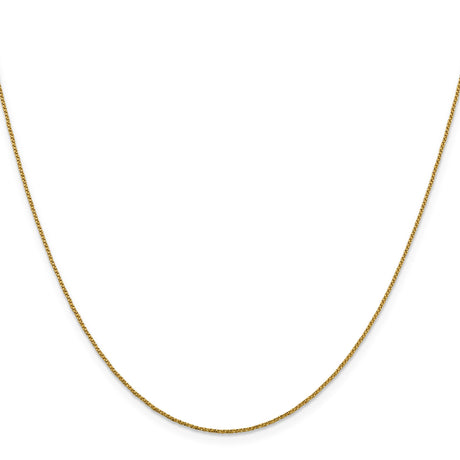 14K Yellow Gold 0.9 mm Box Chain Necklace, Polished