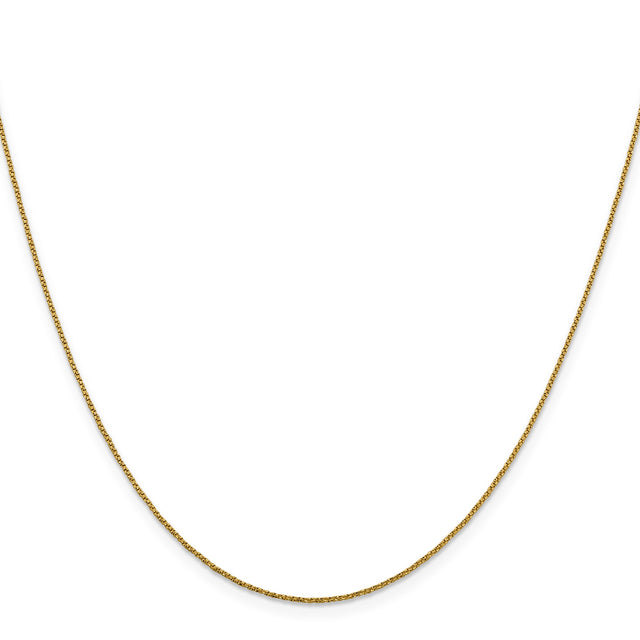 14K Yellow Gold 0.9 mm Box Chain Necklace, Polished