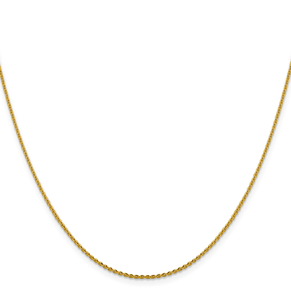 14K Yellow Gold 1.25 mm Polished Chain Necklace, Solid