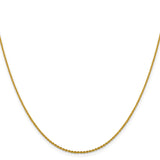 14K Yellow Gold 1.25 mm Polished Chain Necklace, Solid