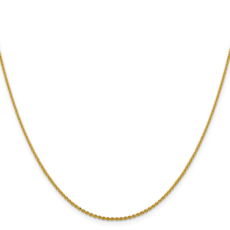 14K Yellow Gold 1.25 mm Polished Chain Necklace, Solid