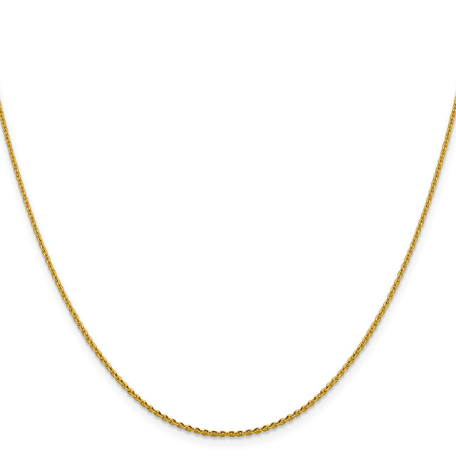 14K Yellow Gold 1.25 mm Polished Chain Necklace, Solid