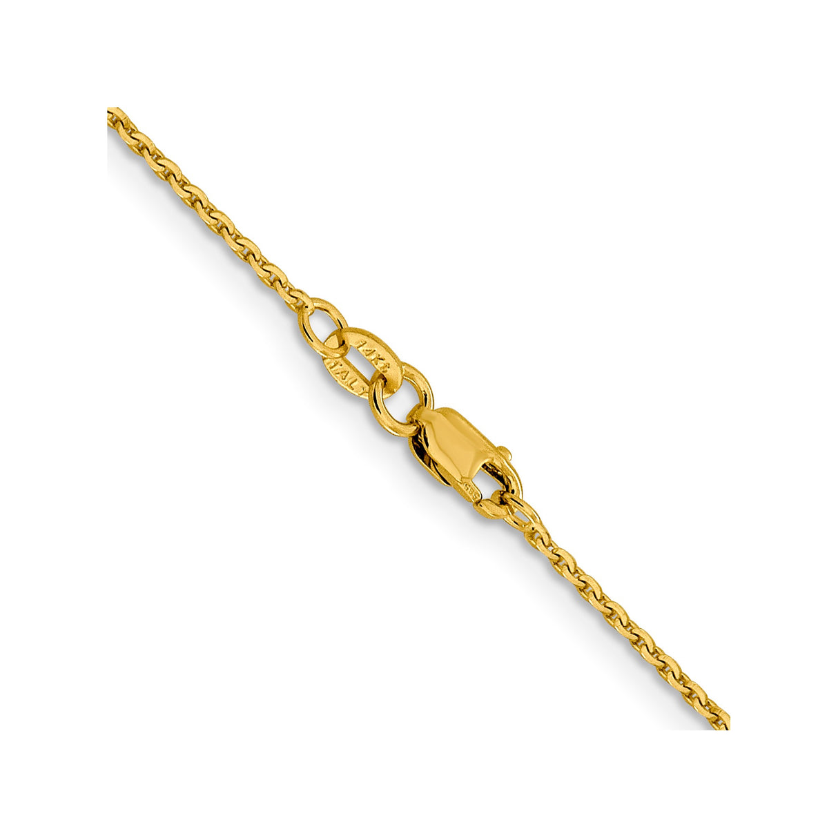 14K Yellow Gold 1.25 mm Polished Chain Necklace, Solid alternate angle