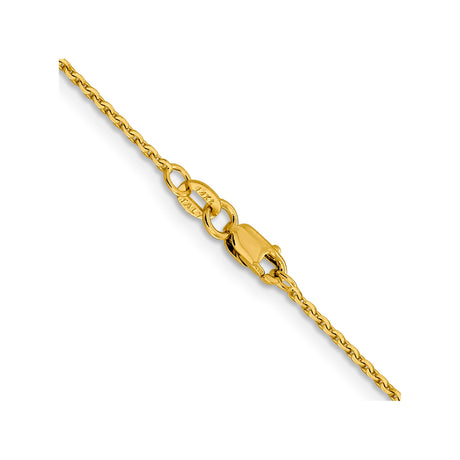 14K Yellow Gold 1.25 mm Polished Chain Necklace, Solid alternate angle