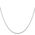 14K White Gold 1.25 mm Polished Chain Necklace, Solid