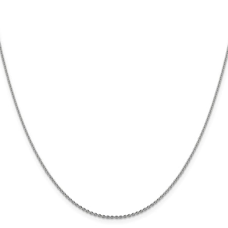 14K White Gold 1.25 mm Polished Chain Necklace, Solid