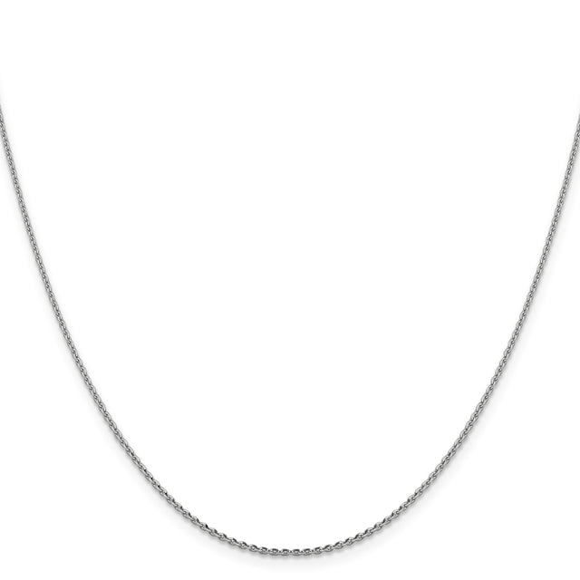 14K White Gold 1.25 mm Polished Chain Necklace, Solid