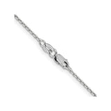 14K White Gold 1.25 mm Polished Chain Necklace, Solid alternate angle