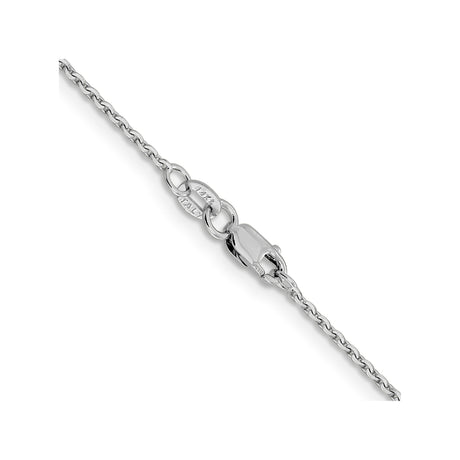 14K White Gold 1.25 mm Polished Chain Necklace, Solid alternate angle