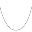 14K White Gold 1.25 mm Polished Chain Necklace, Solid