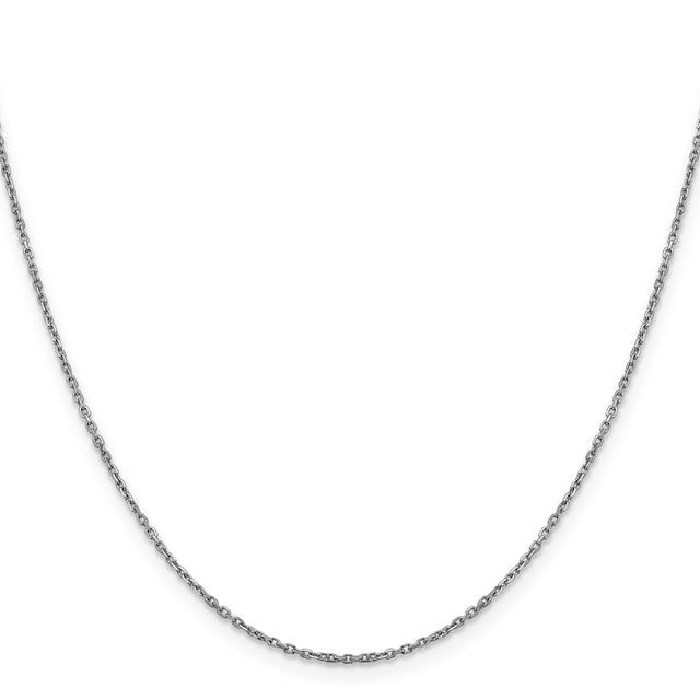 14K White Gold 1.25 mm Polished Chain Necklace, Solid
