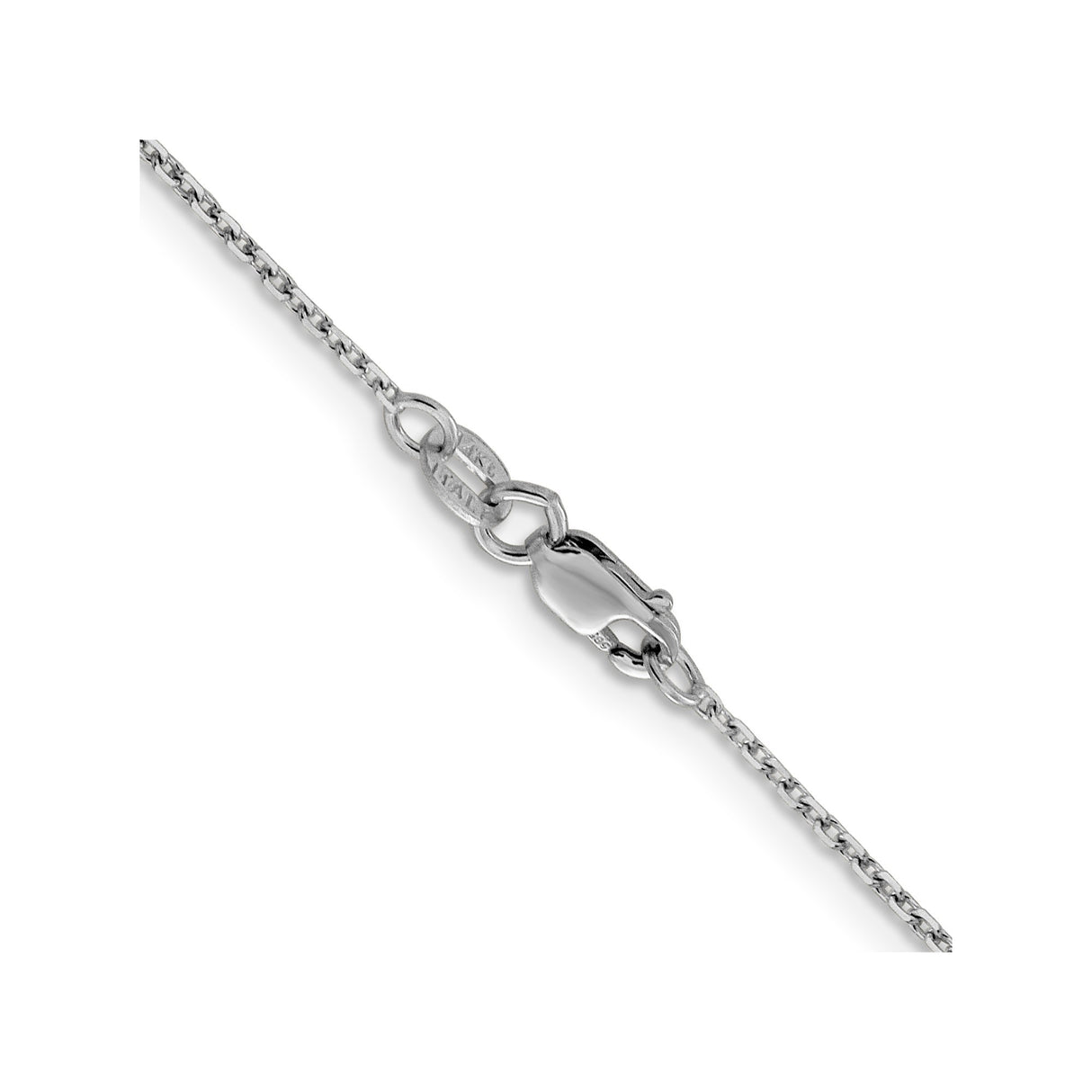 14K White Gold 1.25 mm Polished Chain Necklace, Solid alternate angle