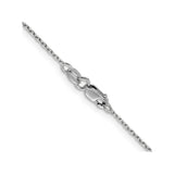 14K White Gold 1.25 mm Polished Chain Necklace, Solid alternate angle