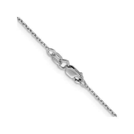 14K White Gold 1.25 mm Polished Chain Necklace, Solid alternate angle