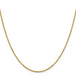 14K Yellow Gold 1.25 mm Polished Chain Necklace, Solid