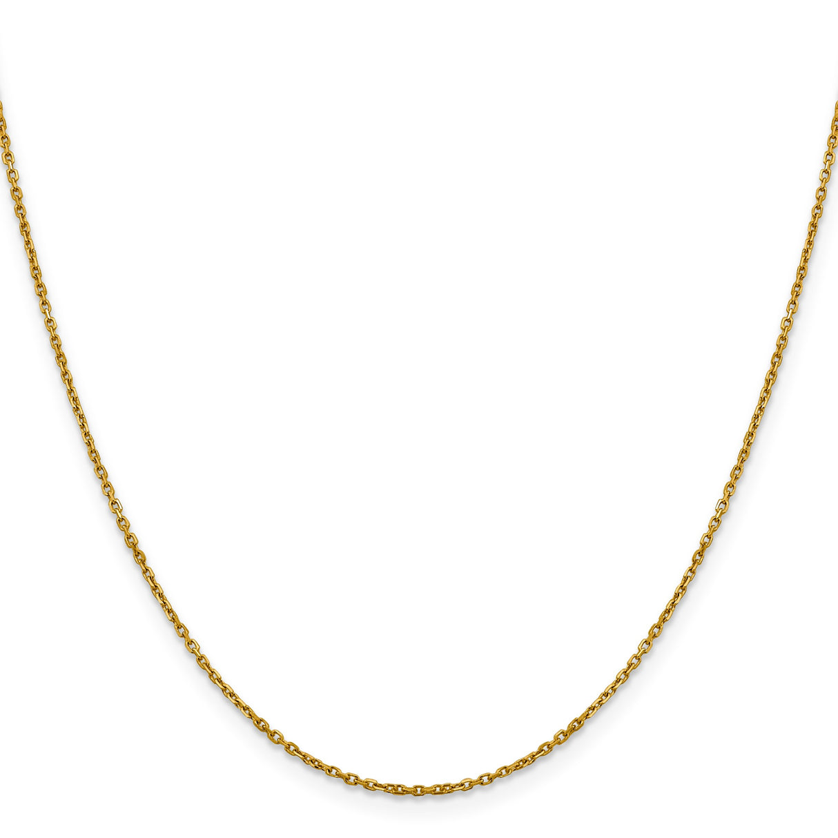 14K Yellow Gold 1.25 mm Polished Chain Necklace, Solid