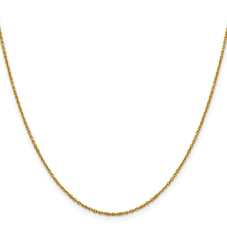 14K Yellow Gold 1.25 mm Polished Chain Necklace, Solid