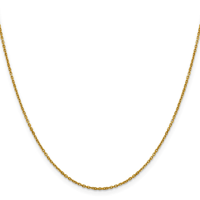 14K Yellow Gold 1.25 mm Polished Chain Necklace, Solid