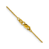 14K Yellow Gold 1.25 mm Polished Chain Necklace, Solid alternate angle