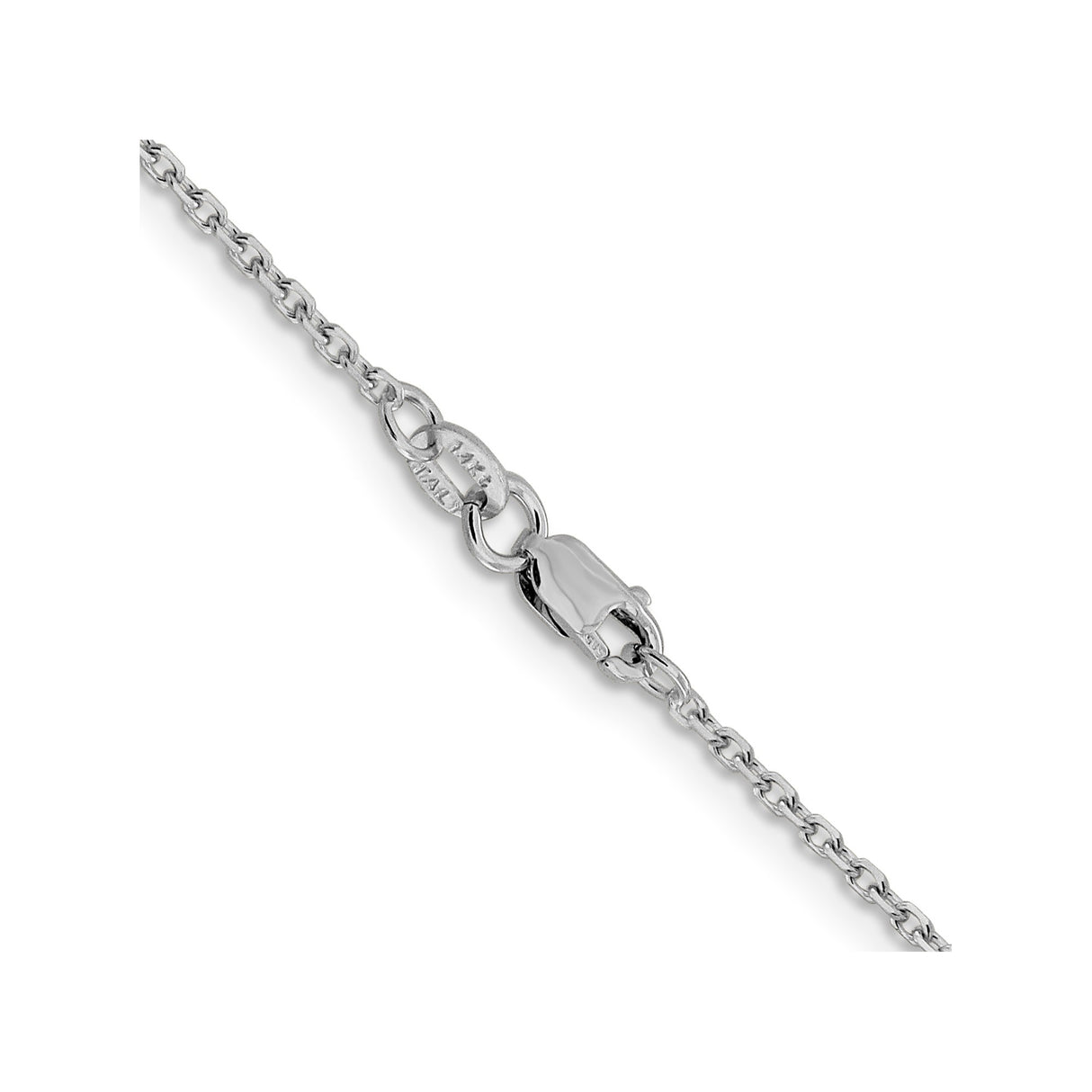 14K White Gold 1.5 mm Polished Chain Necklace, Solid alternate angle