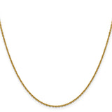 14K Yellow Gold 1.5 mm Polished Chain Necklace, Solid