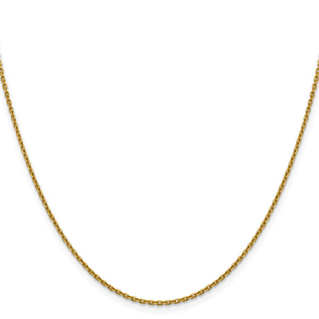14K Yellow Gold 1.5 mm Polished Chain Necklace, Solid