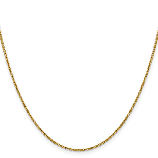 14K Yellow Gold 1.5 mm Polished Chain Necklace, Solid