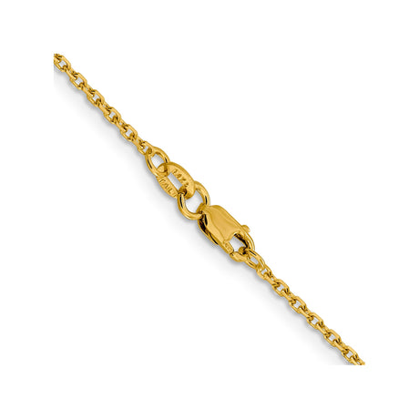 14K Yellow Gold 1.5 mm Polished Chain Necklace, Solid alternate angle