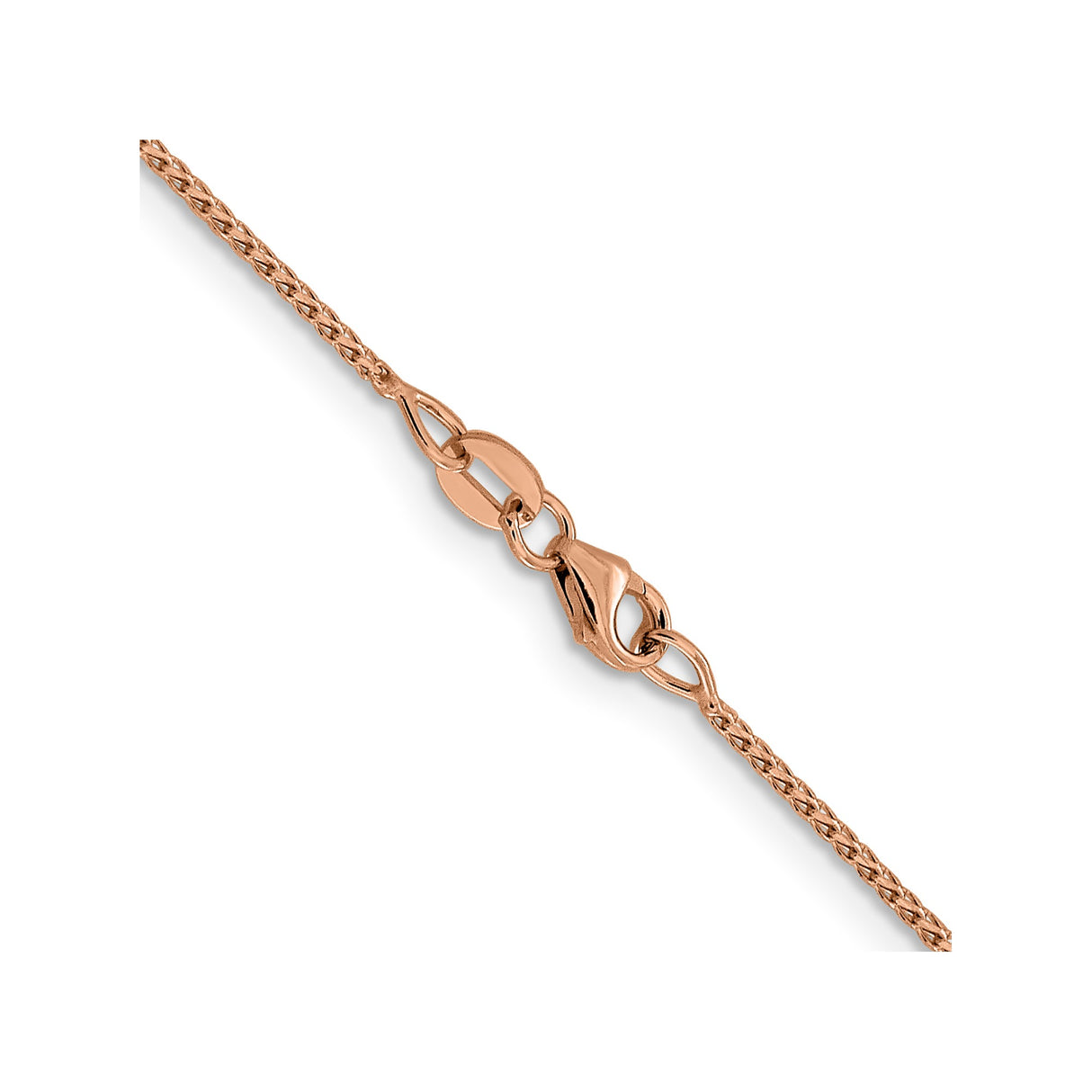 14K Rose Gold 0.95 mm Franco Chain Necklace, Polished alternate angle