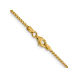 14K Yellow Gold 1.4 mm Franco Chain Necklace, Polished alternate angle