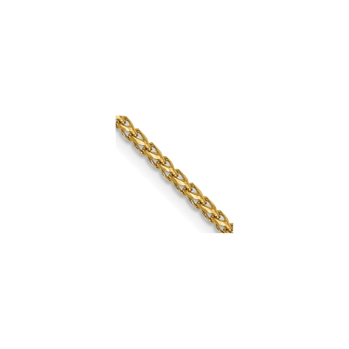 14K Yellow Gold 1.4 mm Franco Chain Necklace, Polished detail view