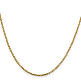 14K Yellow Gold 1.6 mm Franco Chain Necklace, Polished