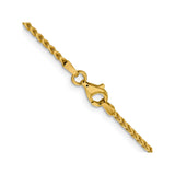 14K Yellow Gold 1.6 mm Franco Chain Necklace, Polished alternate angle