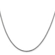 14K White Gold 1.6 mm Franco Chain Necklace, Polished