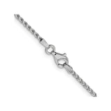 14K White Gold 1.6 mm Franco Chain Necklace, Polished alternate angle